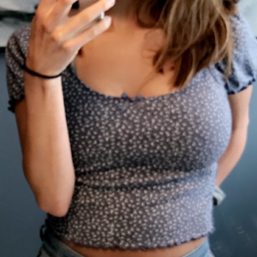 American Eagle Outfitters Navy Floral Blouse